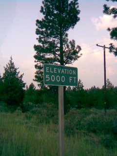 Elevation 5000 Feet!